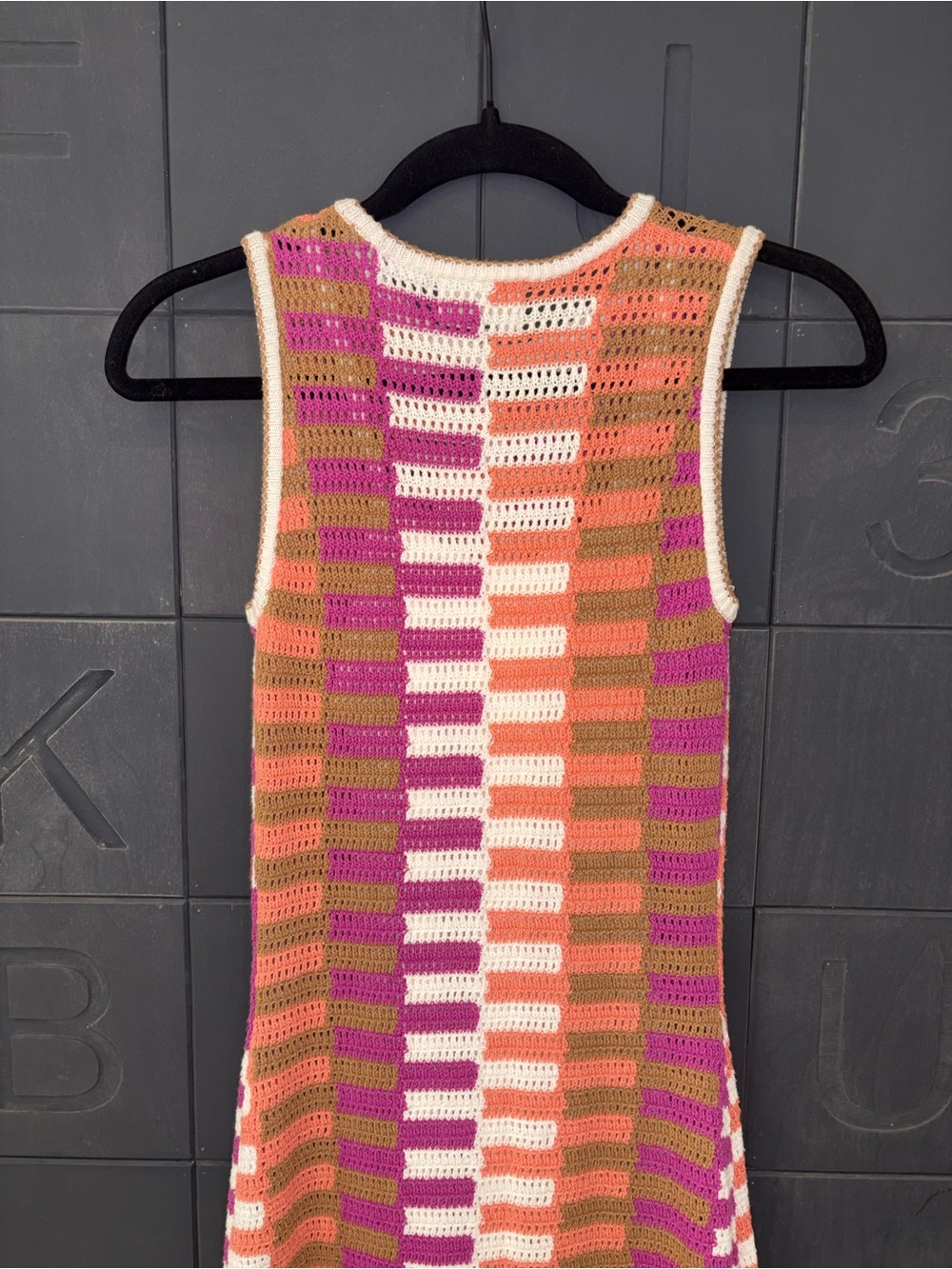 Universal Thread Sleeveless Crochet Maxi Dress in Pink, Orange & White - Picture 5 of 9